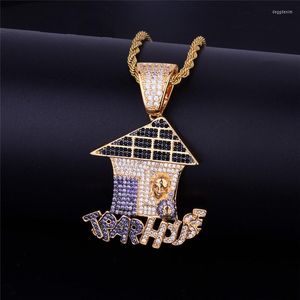 Colliers de pendentif hip hop glacé out bling cubic zirconia le bando trap house Pendants for Men mewelry drop