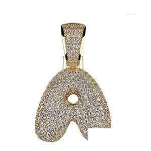 Anhänger Halsketten Hip Hop Schmuck Anfangsbuchstaben Halskette Blase Kette Iced Out Ketten Gold Für Männer Frauen Acc026 Drop Lieferung Pendan Dhguf