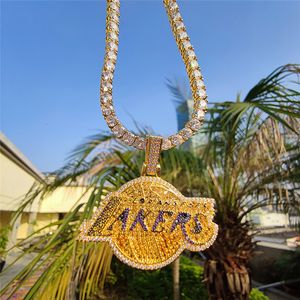 Hanger kettingen hiphopbrief hanger met ijsje tennisketen ketting voor mannen mode bling charme basketbaljongen sieraden drop 230821