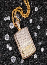 Hangende kettingen hiphop heren39s gouden kleur microinlay zirkon ketting out cubaans jewelly voor heren9436974