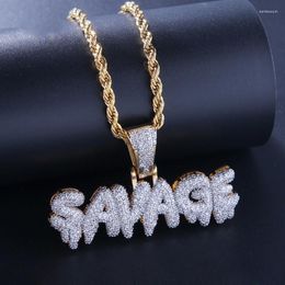Ожерелья с подвесками в стиле хип-хоп, мужские буквы «дикарь», рэпер, изысканный ювелирный подарок