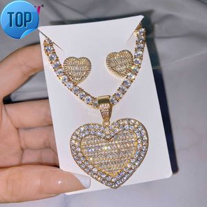 Pendentif Colliers Hip Hop Personnalisé Coeur Photo Collier Maman Cadeau Photo Photo Zircon Collier Bijoux Personnalisés