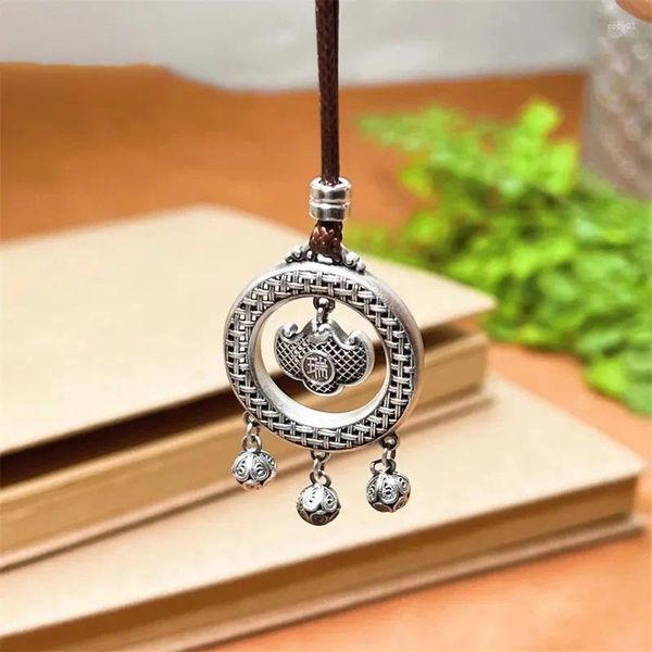 Pendentif Colliers Hip Hop Rétro Chine-Chic Filigrane Évidé Fuzi Longue Vie Verrouillage Sécurité Fermoir Amoureux Envoyer Petite Amie En Gros