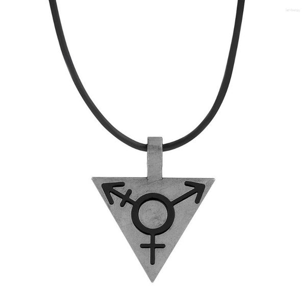 Pendentif Colliers Hip Hop Rock LGBT Collier Creative Modèle Triangle Métal Collier Pour Femmes Amis Punk Style Bijoux Cadeaux Accessoires