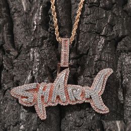 Hanger Kettingen Hip Hop Shark Letters Ketting Sieraden Voor Vrouwen Mannen Real Vergulde Drop Delivery Hangers Dheda