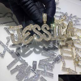 Pendentif Colliers Hip Hop Simated Diamant Nom Personnalisable Lettres À Bulles Pour Hommes Femmes Drop Delivery Bijoux Pendentifs Dhq8B