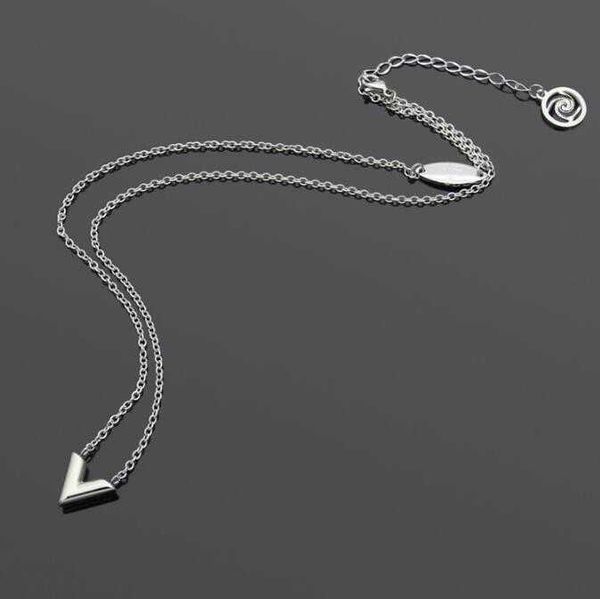 Colliers Pendentifs Hip Hop À La Mode Facile Chic Simple Lettre Pendentif Extra Long Mince Collier Ras Du Cou En Acier Inoxydable Or Argent Rose Rempli Amour Filles Femmes