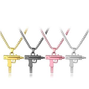 Hanger kettingen hiphop uzi ketting gouden roze pistool pistool hangers lange ketting drop levering sieraden dhgarden dhxhx