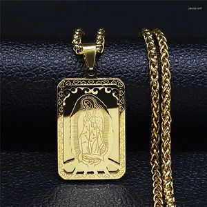 Colliers pendentifs Hip Hop Virgin Mary Médaille Notre-Dame de Guadalupe Collier en acier inoxydable Femmes / hommes bijoux Virgen de