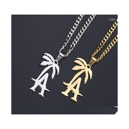 Pendentif Colliers Hip Hop West Coast Rappeur La Palmier Collier En Acier Au Titane Cool Beach Noix De Coco Chaîne Cubaine Bijoux Morr22 Drop Dhe3U