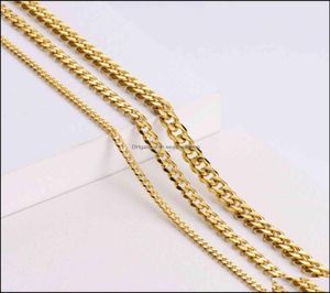 Colliers pendants Hip Hop Womens Men Colliers Cadelac Cubanas 18K Gold Plated Cuban Link chaîne Stainls Steel Drop Livrot6115838