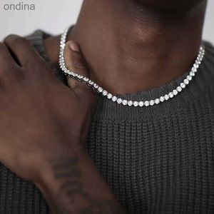 Pendentif Colliers Hip Hop Zircon cristal collier pour hommes Rock argent couleur Tennis chaîne collier pour femmes mode fête bijoux cadeau YQ240124