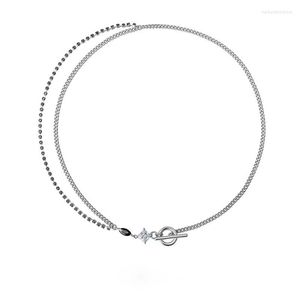 Hangende kettingen heupstijl koele ketting zwarte kralen diamant nek ketting voor mannen paar statement choker choker