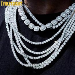 Pendentif Colliers Hiphop Iced Out Bling Cubic Zirconia 5mm Tennis Chaîne Collier Or Argent Couleur AAA CZ Choker Mode Hommes Femmes Bijoux 230803