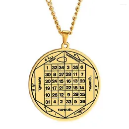 Hangende kettingen HLSS389 Het pantakel van zon mysterieus object talisman amulet sieraden laser gesneden roestvrijstalen ketting