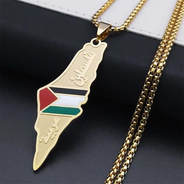 Pendentif Colliers HNSP Palestine Chaîne en acier inoxydable Collier pour hommes Femmes Série Bijoux Accessoires