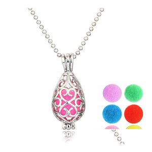 Pendentif Colliers Creux Waterdrop Médaillon Encensoir Aromathérapie Huile Essentielle Diffuseur Sier Plaqué Cage Collier Fine Jewelry Drop Del Dhfuz