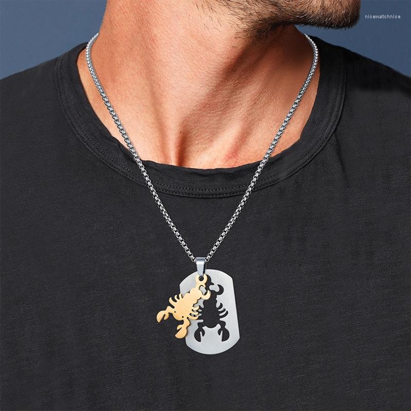 Подвесные ожерелья выпускают винтаж для мужчин из нержавеющей стали с цепным ожерельем Scorpion Scorpion мужские аксессуары
