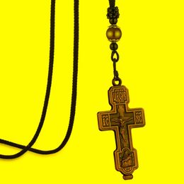 Pendentif Colliers Saint Russe Orthodoxe Orientale Croix Collier Vierge Marie Tenir Jésus Corde Chaîne Femmes Hommes Prière Bijoux GiftPendant