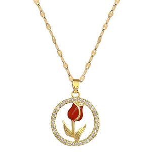 Colliers de pendentif Homeproduct CenterLuxury Ringrose Collierfemale Internet Celebrity Polyfoly Clavicule chaîne D240522