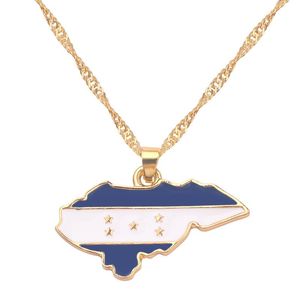 Colliers pendants Honduras Charme National Flag Carte Collier Femelle Male Femelle Coul Couleurs Fashion Jewelry Chic Colli