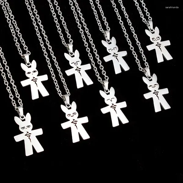 Colliers pendants Honkai: Star Rail Huohuo Amulet Paper Man Wealth Wish Souhor Cosplay Titanium Steel Collier Metal Chain Chain Accessoires