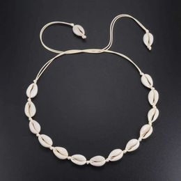 Colliers pendants Collier de coquille à conque chaude femme bijoux de plage d'été Choker Bohemian corde Colliers de perles de perles