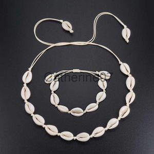 Collares pendientes Estilo europeo caliente Natural White SeaShell Pulsera Collar Tejido a mano Joyería de las mujeres Creative Conch Shells Accesorios al por mayor J230809