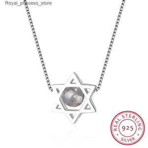Hanger kettingen hete verkoop van natuurlijke aardbeien kristal maansteen sterren ketting voor dames eenvoudige 925 sterling zilveren sieraden s-n257 Q240426