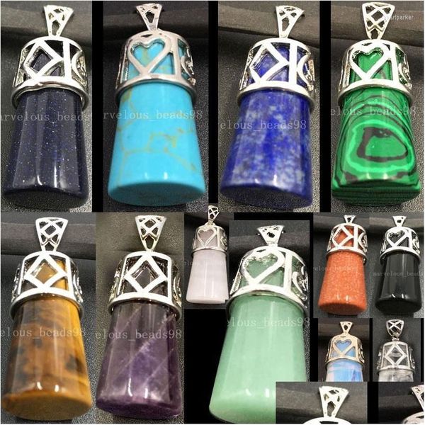 Colliers pendants hurlite opale cristal aventurine malachite lapis lazi tigrers œil golstone sable bleu cacaille h art perle wb580b dr dhxxs