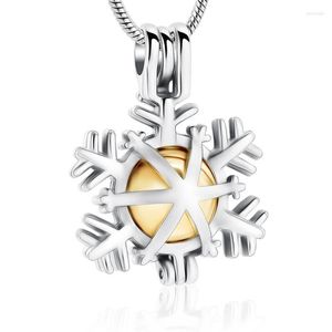 Hanger Kettingen Menselijk/Huisdier Kerst Aandenken Gift Voor Vrouwen Sneeuwvlok Crematie Urn Ketting As Holle Bal Sieraden ForPendant