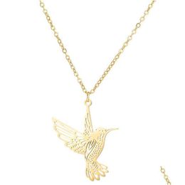 Pendentif Colliers Colibri En Acier Inoxydable Pour Femmes Collier Oiseau Colibri Bijoux Acero Inoxidable Joyeria Mujer Drop Delivery Pe Dhu1T