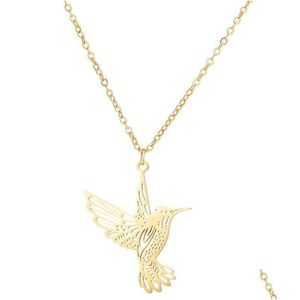 Pendentif Colliers Colibri En Acier Inoxydable Pour Femmes Collier Oiseau Colibri Bijoux Acero Inoxidable Joyeria Mujer Drop Delivery Pe Dheov