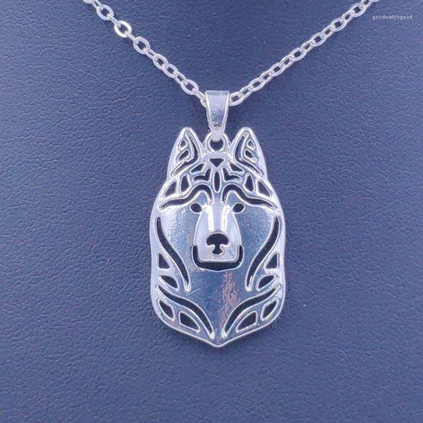 Pendentif Colliers Husky Collier Chien Animal Or Argent Plaqué Bijoux Pour Femmes Mâle Femelle Filles Dames Enfants Garçons Amitié N008