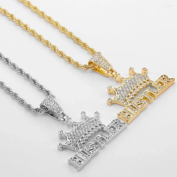 Pendentif Colliers Husler Collier avec chaîne de corde de 4 mm de large Bijoux élégants Hip Hop Charme pour hommes femmes