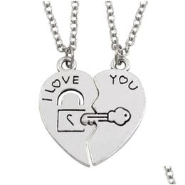 Colliers pendentif Je t'aime collier coeur brisé meilleurs amis pendentif colliers garçons filles amant cadeau bijoux de mode livraison directe Dhmzv