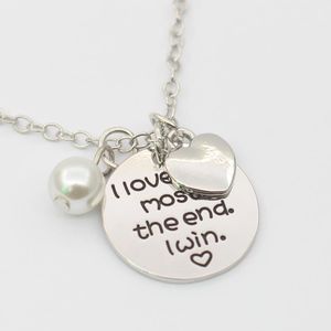 Hanger Kettingen I Love You Most The End Win Necklace Boyfriend vriendin verjaardagscadeau voor hem haar grappige paar sleutelhanger vrouw echtgenoot