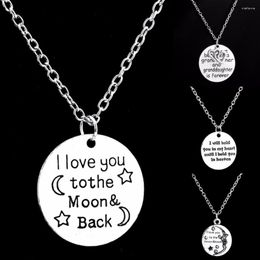 Pendentif Colliers Je T'aime Au MoonBack Chaîne Collier Femmes Famille Amis Amoureux Charme Bijoux Saint Valentin Cadeaux