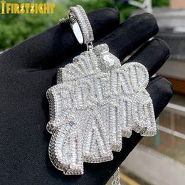 Hanger Kettingen Iced Out Bling CZ Letter BROOD GANG Hanger Ketting Zirkonia Goud Zilver Kleur Geldzak Charme Mannen Vrouwen Hip Hop Sieraden 230826