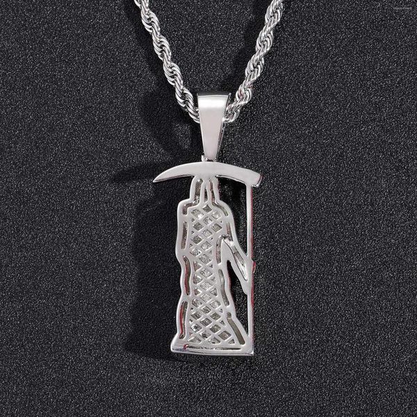 Pendentif Colliers Glacé Bling Mort Mort Collier Mirco Pave Prong Réglage Hommes Femmes Femelle Mâle Mode Hip Hop Bijoux BP143