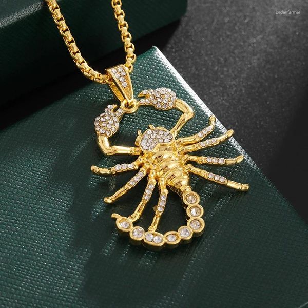 Pendentif Colliers Glacé Zircone Cubique Homard Scorpion Animal Collier Hommes et Femmes Hip-Hop Rock Tendance Bijoux Cadeau