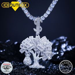 Pendentif Colliers Iced Out Arbre De Richesse Argent Sac Collier Bling Baguette Bijoux Pour Femmes Hommes Hip Hop Bijoux Drop Cadeaux 230511