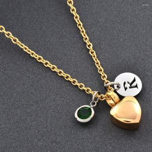 Pendentif Colliers IJD0064 Plaqué Or En Acier Inoxydable 316L Petit Coeur Urne Charme Collier Tenir Cendres Souvenir Crémation Bijoux Pour DIY