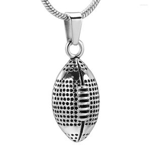 Hangende kettingen IJD11941 316L Stainles Steel Rugby Cremation Sieraden Men/jongens Keepsake Memorial Urn ketting Houd Ashes of Loved One Hold One