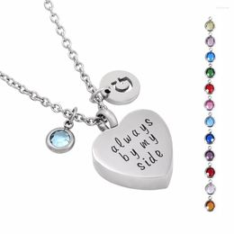 Pendentif Colliers IJD8538 DIY Charme Bijoux Femmes / Hommes En Acier Inoxydable Toujours À Mes Côtés Coeur Crémation Souvenir Urne Collier Pour Cendres