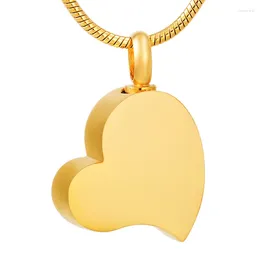 Anhänger-Halsketten IJD8549 Großhandel oder Einzelhandel Gravierbare leere Edelstahl-Herz-Einäscherungsurne Schmuck Asche Halskette für Frauen