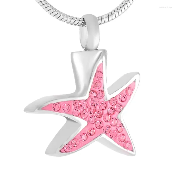 Collares colgantes ijd9295 joyas de cremación de estrellas estrellas brillantes para cenizas Urna Memorial Remo Mujeres/Pet