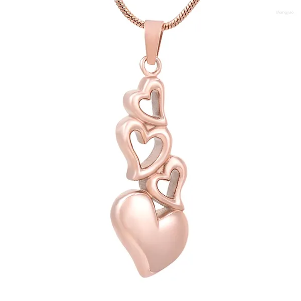 Colliers pendants IJD9776 en acier inoxydable Four Heart Together Cremation bijoux Collier KeepSake Memorial Urn Collier