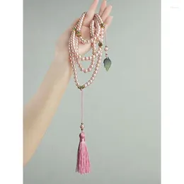 Colliers pendants Imitation Perle Perle Collier Long Style Collier Antique Haut-Mern Pull Challe Accessoires