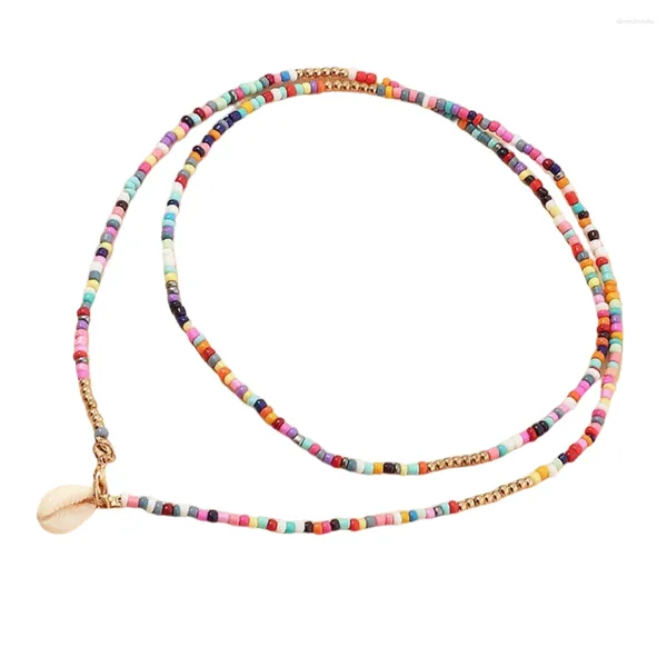 Pendentif Colliers Collier de perles d'imitation Chaîne de perles colorées Costume de coquille durable imperméable à l'eau Apparence exquise